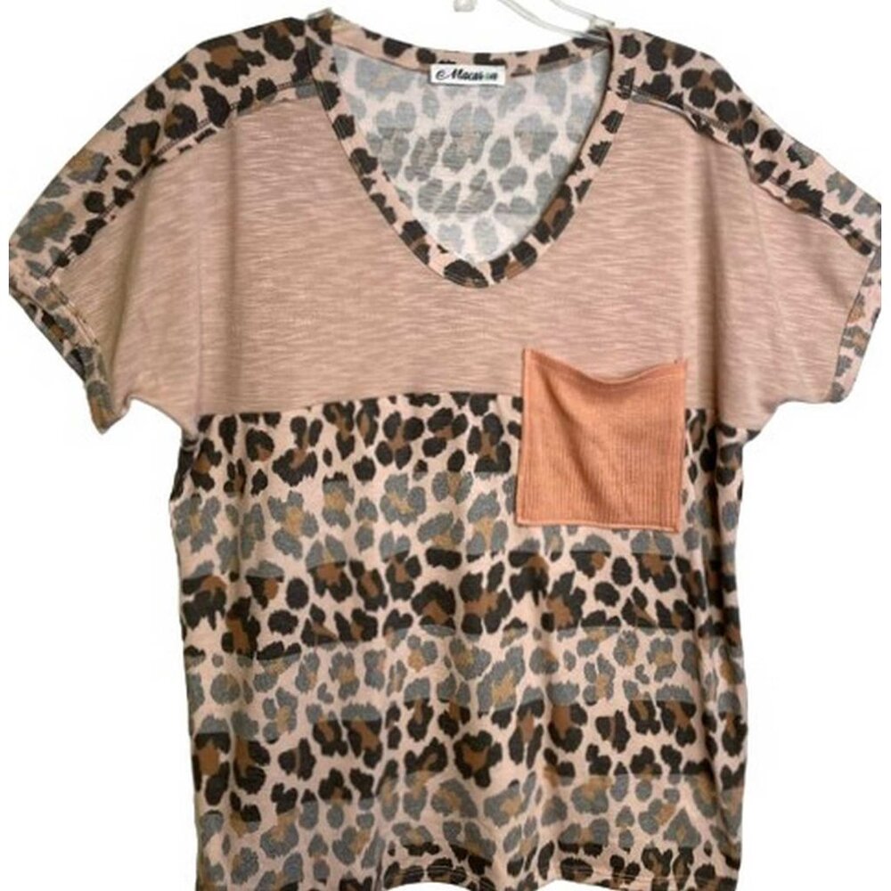 Macaron Animal Print Top MEDIUM (3666)